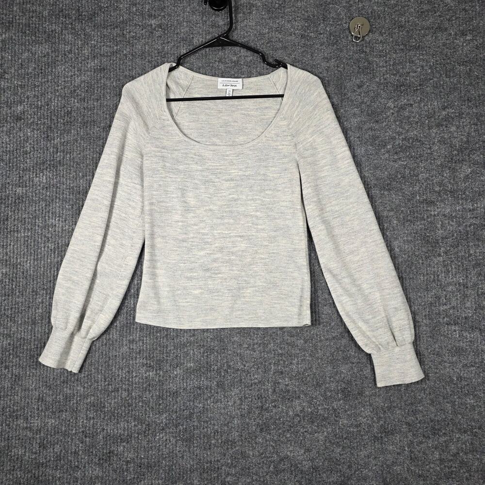 & Other Stories Wool Blend‎ Sweater Gray Scoop Neck Balloon Sleeve M